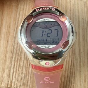 RARE CASIO BABY-G dolphin & whale eco-research pink Digital watch NEW BATTERY